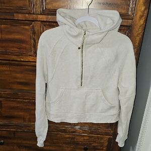 Lululemon Scuba Oversized Half-Zip Hoodie. XS/S, Heathered Bone/Gold!!
